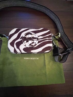 Tory Burch Miller Crossbody in Brown and White.
